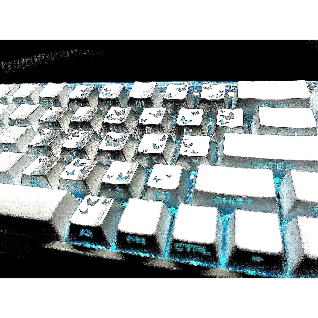 White Silver Butterfly - MELGEEK Made68Pro+ Magnetic Custom Keyboard