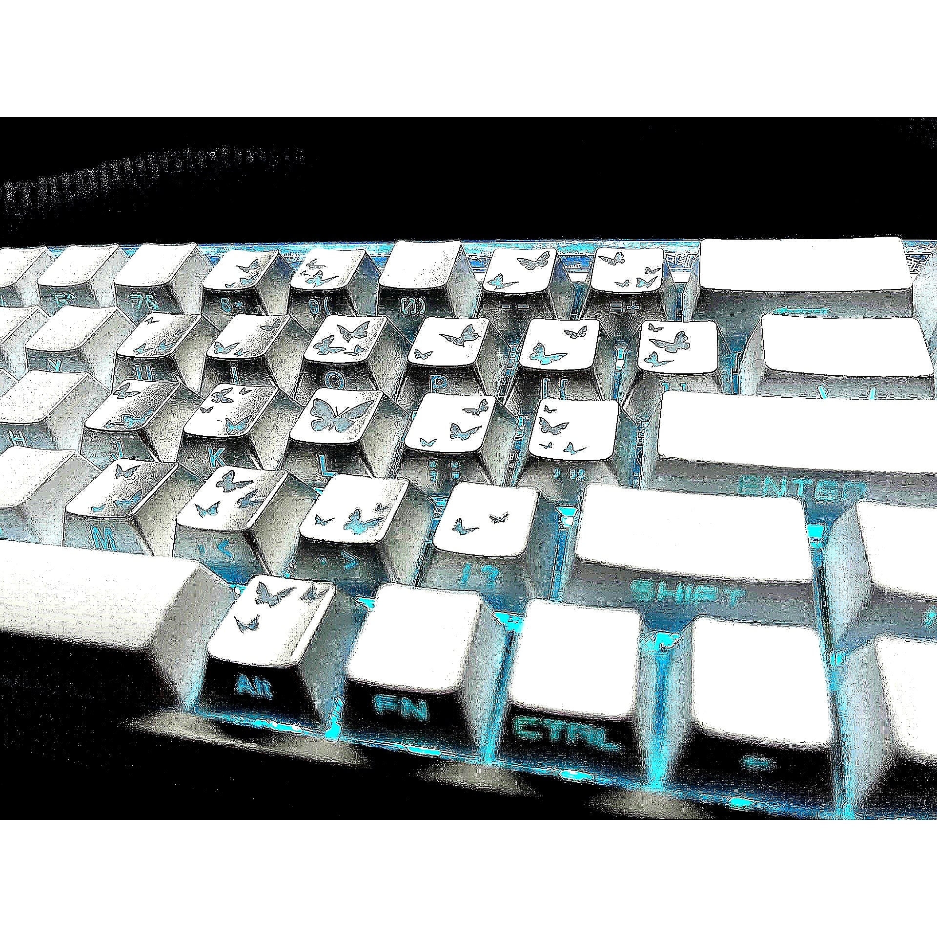 White Silver Butterfly - MELGEEK Made68Pro+ Magnetic Custom Keyboard