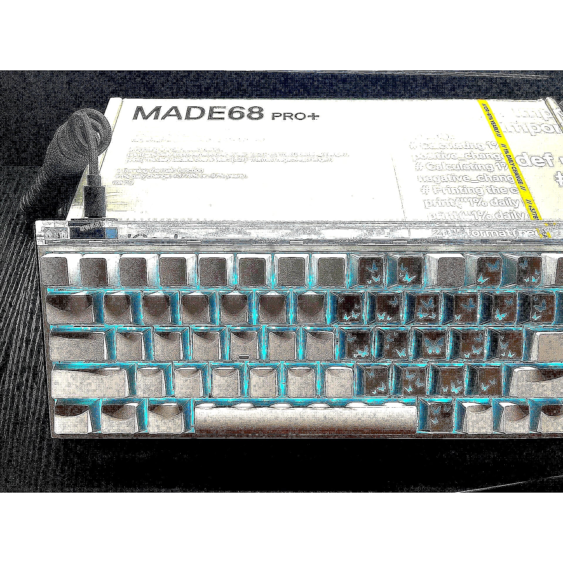 White Silver Butterfly - MELGEEK Made68Pro+ Magnetic Custom Keyboard